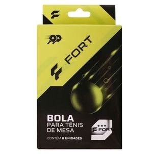 Bolas de Tênis de Mesa Fort  3 Estrelas - (Embalagem com 6 Bolas Brancas)