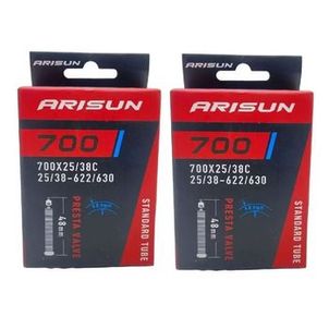 Par câmara de ar 700 x 25/38 bike Arisun bico fino 48 mm