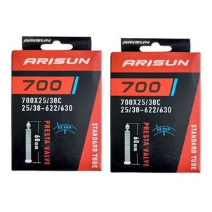Par câmara de ar 700 x 25/38 bike Arisun bico fino 60 mm