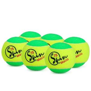 Bola de Tênis Spin 75 Verde Pack com 06 Unidades - Estagio 1