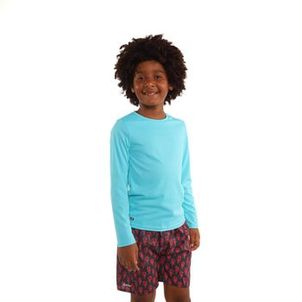 Camiseta Infantil Surf e Bodyboard Proteção UV50+ Olaian Azul
