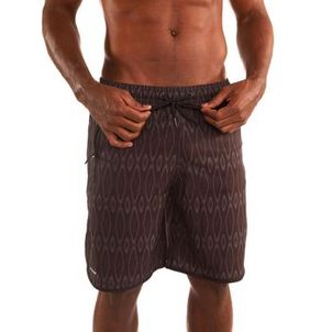 Bermuda Masculina de Surf Bolso com Zíper e Cintura Elástica 150 Olaian Preto-marrom