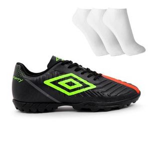 Chuteira Umbro Society Fifty 4 IV Masculina + 3 Pares de Meia