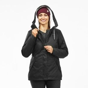 Jaqueta Feminina Trilha 500 Impermeável Térmica Quechua Preto