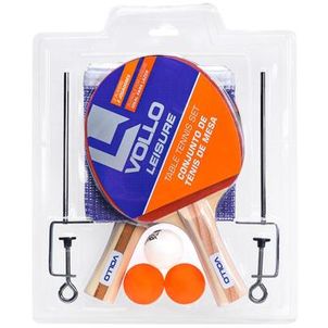 Kit Tênis de Mesa Vollo VT710 com 02 Raquetes e 03 Bolinhas Rede e Suporte