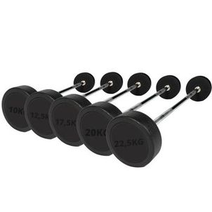 Kit de Barra Reta Montada Custom 10kg; 12,5kg; 17,5kg; 20kg e 22,5kg Ahead Sports Preto