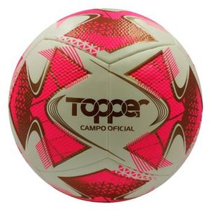Bola de Futebol Campo Topper 22 - Branca e Rosa