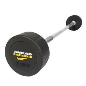 Barra Reta Montada 7,5kg Ahead Sports Preto e Amarelo