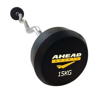 Barra W Montada 15 KG AS3009 Ahead Sports Preto e Amarelo