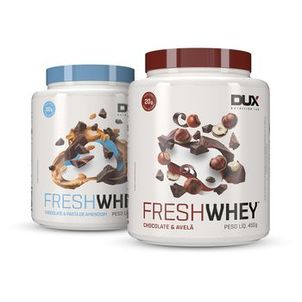 DUO FRESHWHEY™ 450g Chocolate Belga e Avelã + Chocolate e Pasta de Amendoim