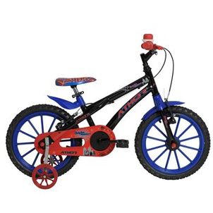 Bicicleta Infantil Aro 16 Athor Baby Lux Spider Masculino Preto