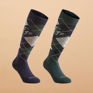 Meias de Equitação Adulto SKS com 2 pares Verde