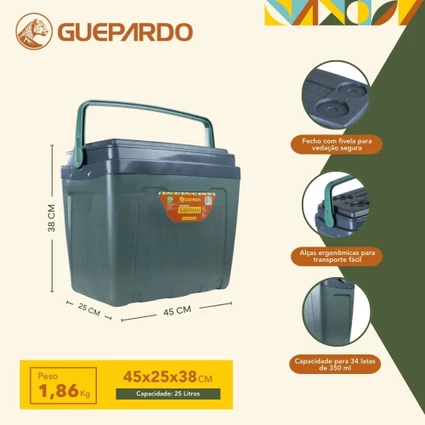 Decathlon | Caixa Térmica Guepardo Siberian 25L para Camping
