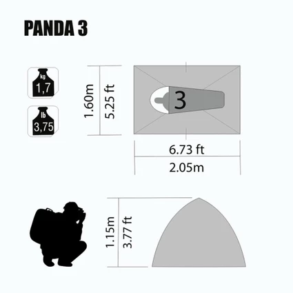 Decathlon | Barraca de Camping Panda 3 Pessoas Nautika Laranja
