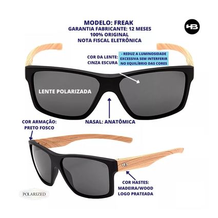 Decathlon | Óculos de sol masculino HB Freak matte black wood