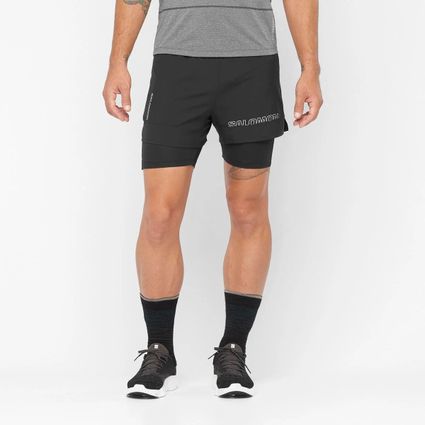 Decathlon | Short Salomon Cross 2IN1 Masculino Preto Bolso interno