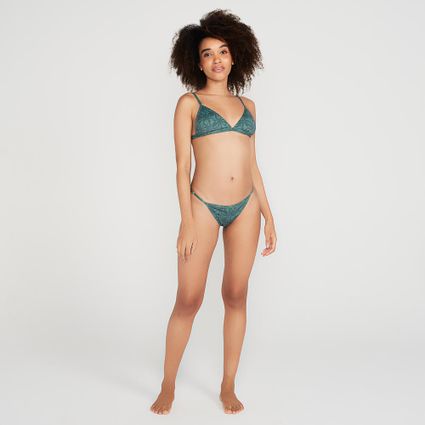 Decathlon | Biquíni Sutiã feminino de surf triangulo Bojo Olaian Verde
