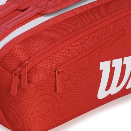 Decathlon | Raqueteira Wilson Super Tour 6Pk Vermelha e Branca