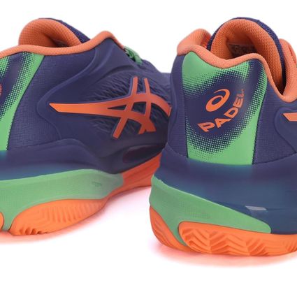 Decathlon | Tênis Asics Gel Resolution X Padel Azul e Laranja