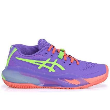Decathlon | Tênis Asics Gel Resolution X Padel Roxo e Verde
