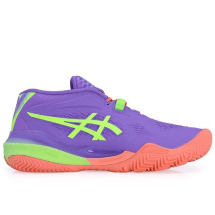 Decathlon | Tênis Asics Gel Resolution X Padel Roxo e Verde