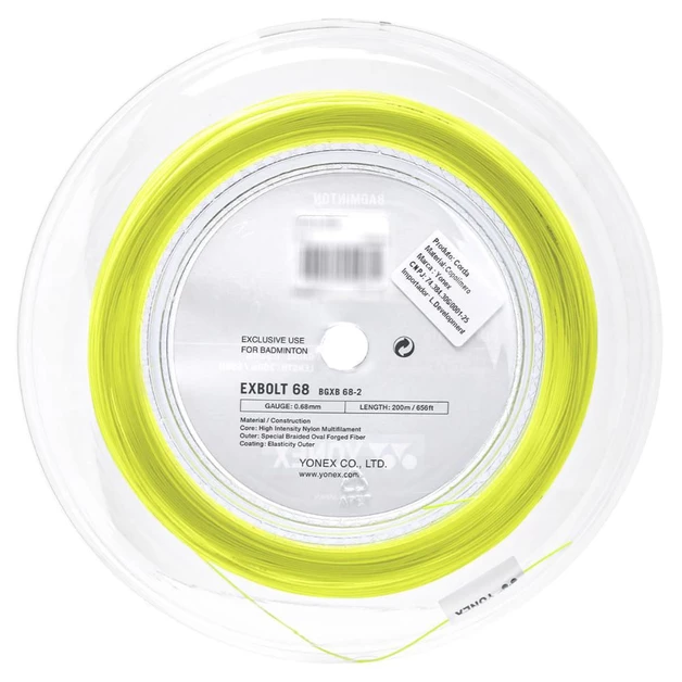 Decathlon | Corda Yonex Exbolt Para Badminton 0.68mm Amarelo
