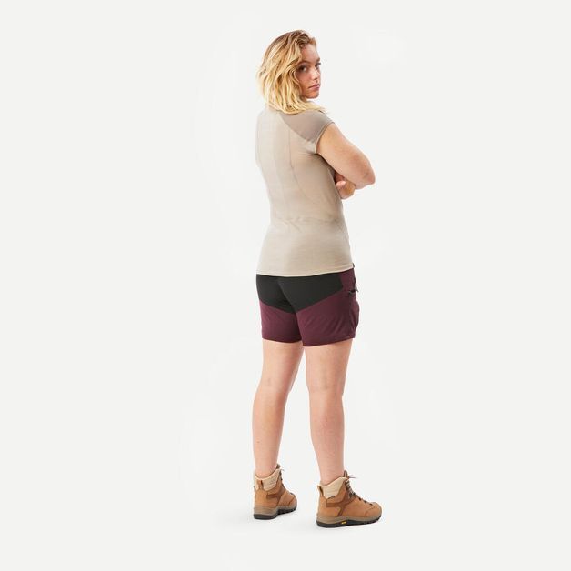 Short Feminino de Trekking M500 Forclaz, roxo, 36 - 8789877