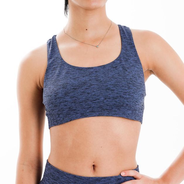 *top seamless basico cinza mescla, l Azul G
