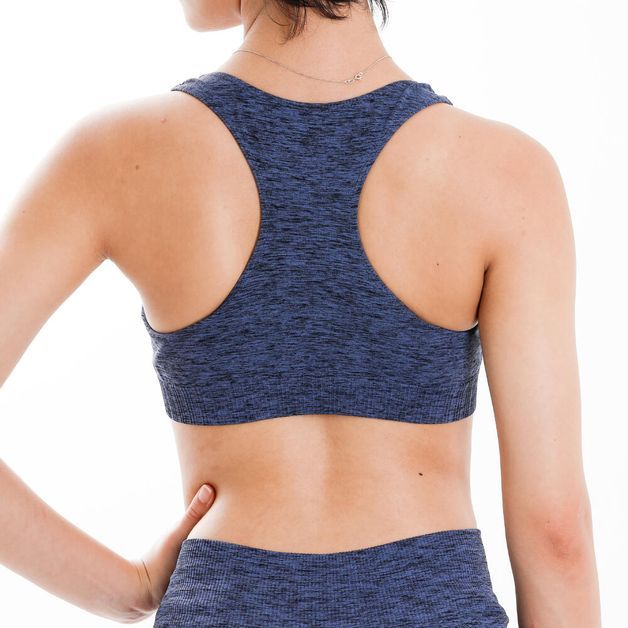 *top seamless basico cinza mescla, l Azul G