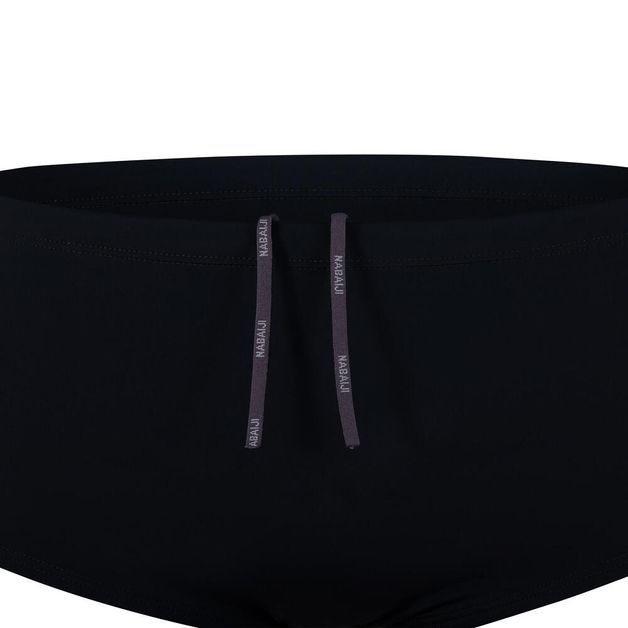 Sunga de natação BR 500 masculina, Preto - Laranja, 3G