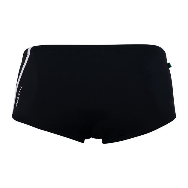 Sunga de natação BR 500 masculina, Preto - Laranja, 3G