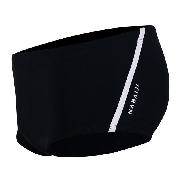 Sunga de natação BR 500 masculina, Preto - Laranja, 3G