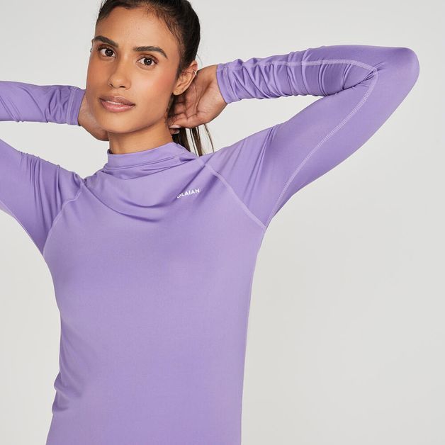 Camiseta Manga Longa feminina Proteção Solar 100, roxo, GG