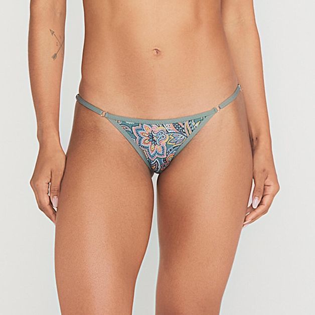 Biquíni Calcinha Viés de Surf, verde-floral, G
