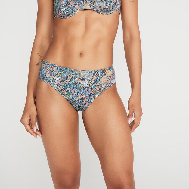 Biquini de Surf Calcinha Alta Olain, verde-floral, G