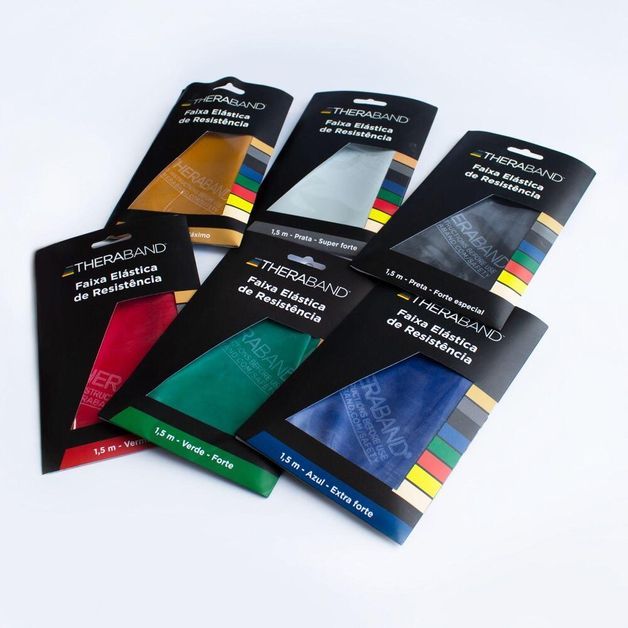 Faixa Elástica de Resistência 1,5m TheraBand, preto, UNICA