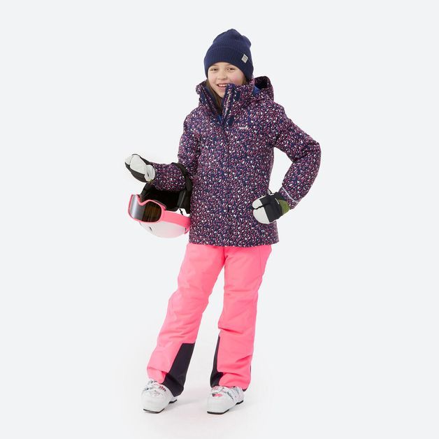 Ski-p jkt 500 girl leopard pin, 14 years 5-6 ANOS