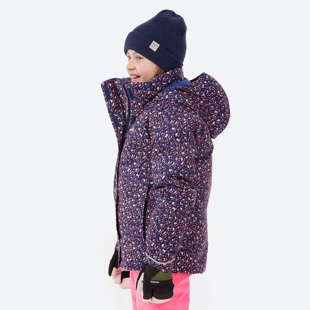 Ski-p jkt 500 girl leopard pin, 14 years 5-6 ANOS