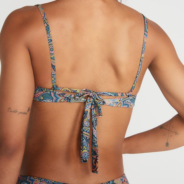 Biquíni Sutiã Meia Taça de Surf, verde-floral, P