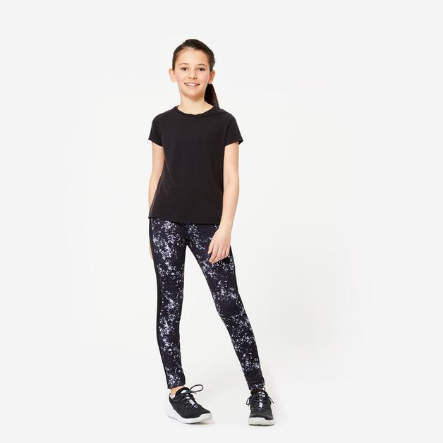 Legging s 500 girl, 14-15years/5'2"-5'4" Preta 5-6 ANOS