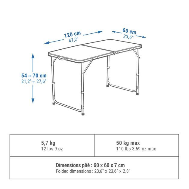 Camping table - 4/6 pers, no size Verde UNICO