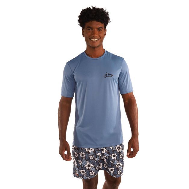 Camiseta Masculina de Surf e Bodyboard Proteção UV50+ Olaian, azul, 3G