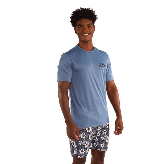 Camiseta Masculina de Surf e Bodyboard Proteção UV50+ Olaian, azul, 3G
