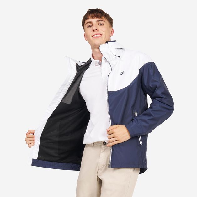 Jaqueta 100 masculina azul branco, gg Azul 3G