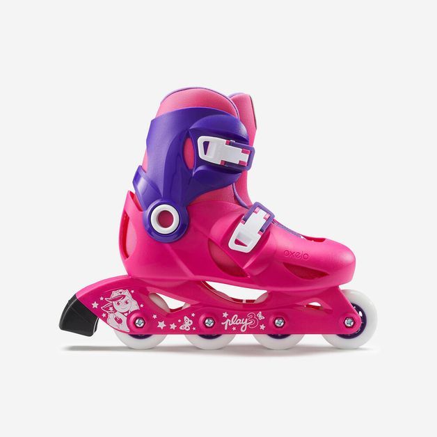 Patins Infantil Play 3 Oxelo, rosa, 26/28 BR
