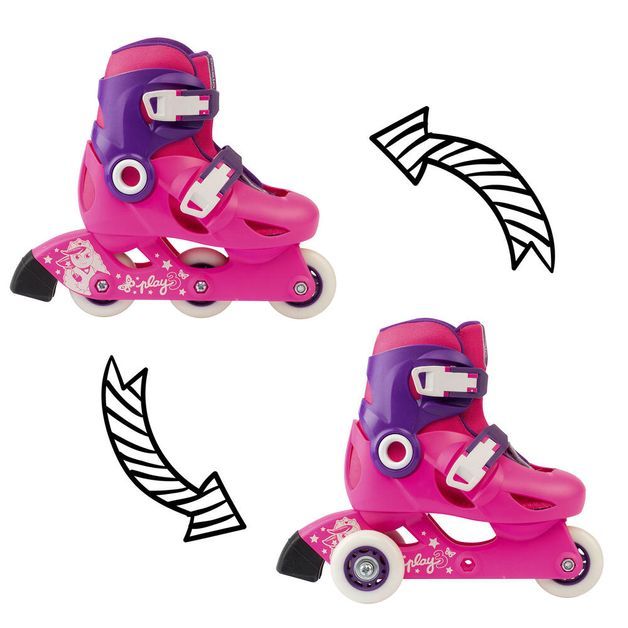 Patins Infantil Play 3 Oxelo, rosa, 26/28 BR