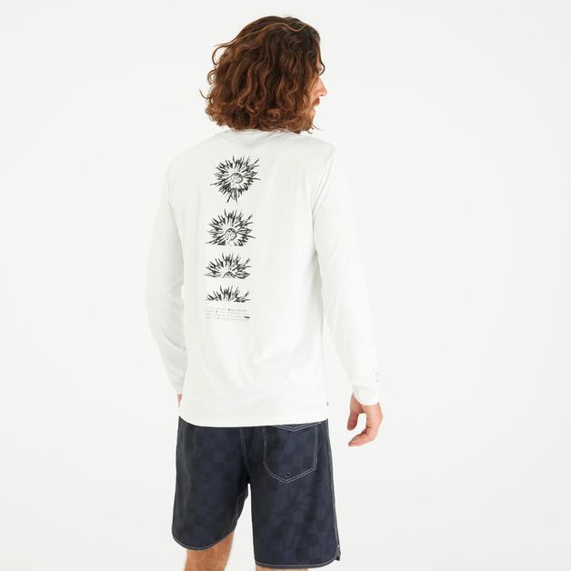 Water tee shirt uv print m ls flower, l Branca 3G