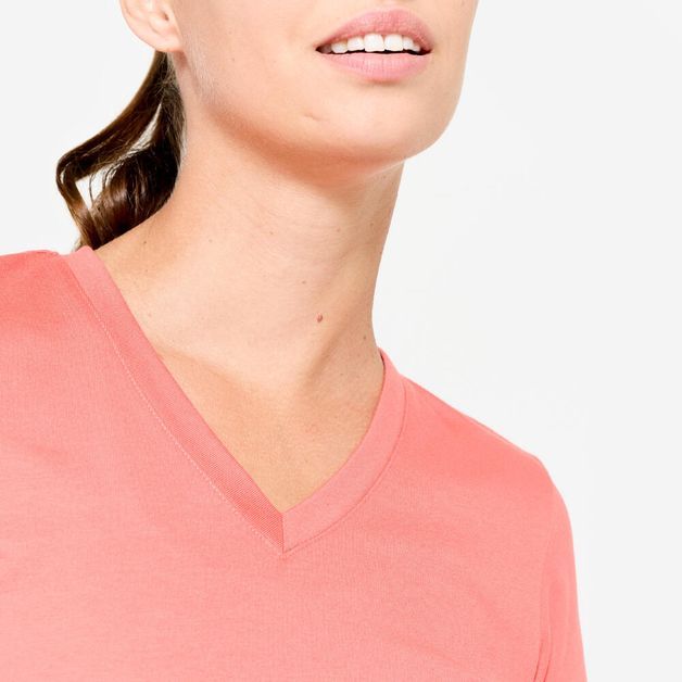 T-shirt 500 v neck whi, uk24-26 / eu 3xl Coral 3G