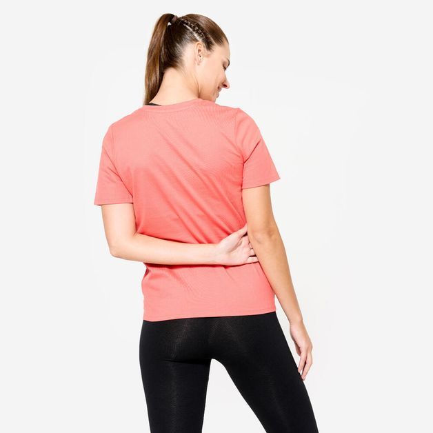 T-shirt 500 v neck whi, uk24-26 / eu 3xl Coral 3G
