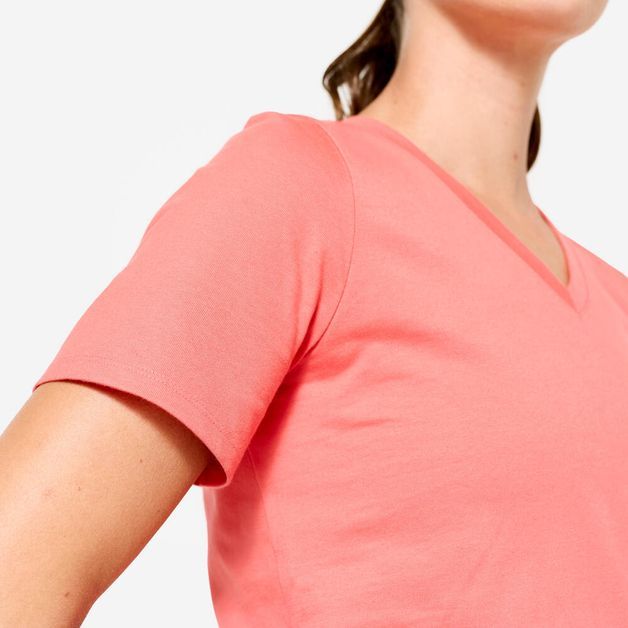 T-shirt 500 v neck whi, uk24-26 / eu 3xl Coral 3G